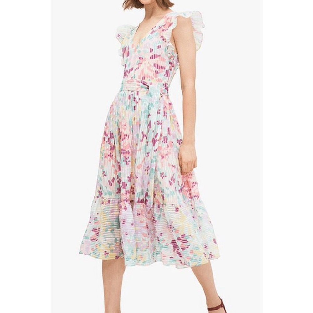Kate Spade New York Women's Painted Petals Burnout Ruffle Dress, Size 10 - Picture 7 of 9